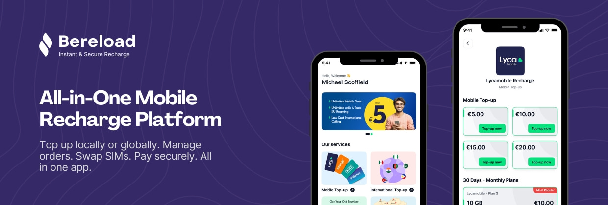 Bereload - Mobile Top-up Platform to Simplify Recharge Process cover