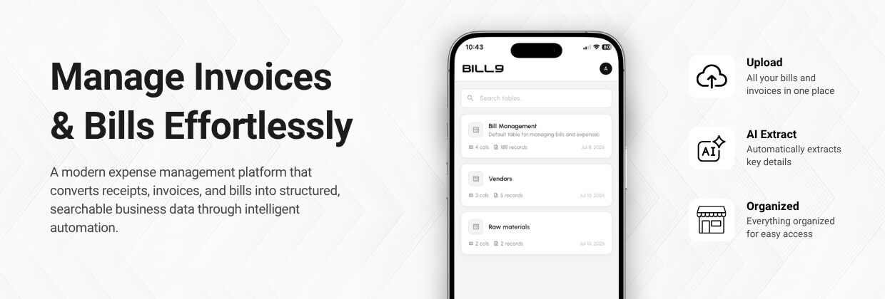 BILL9 - Turn Bills Into Searchable Business Data cover